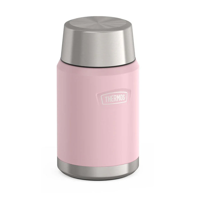 variant:46529430257856 24 oz Stainless Steel Food Jar w/ Spoon Sunset Pink