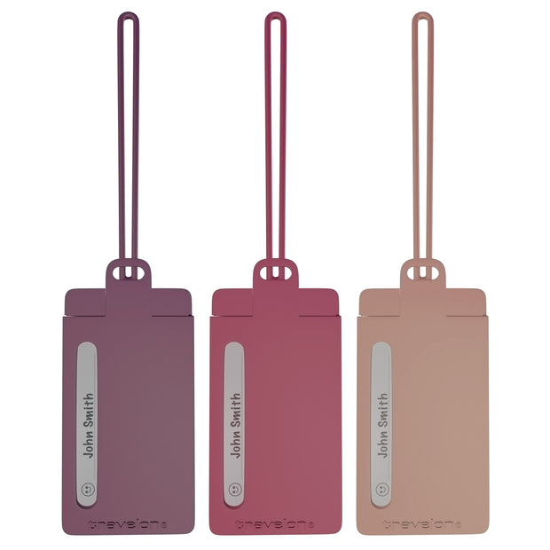 variant:46205171597504 Travelon Set of 3 Silicone Privacy Luggage Tags Warm Tones