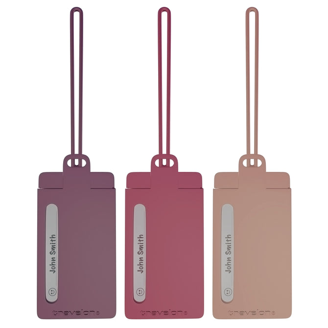variant:46205171597504 Travelon Set of 3 Silicone Privacy Luggage Tags Warm Tones