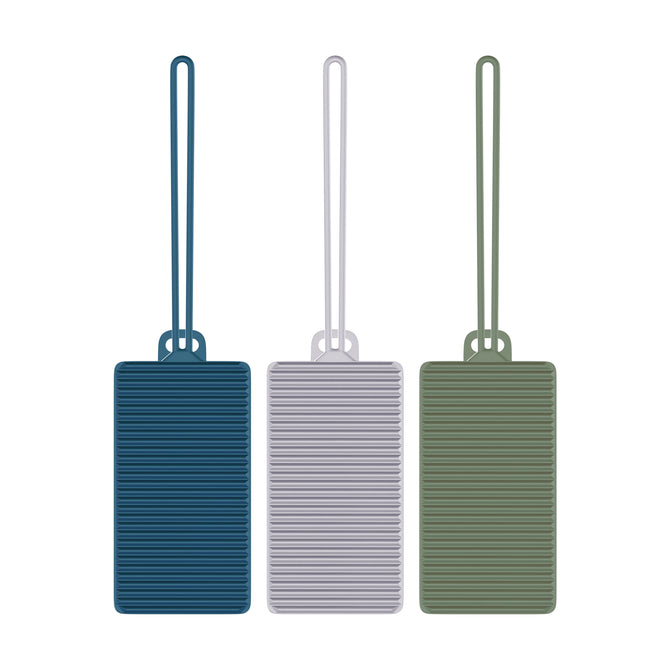 variant:46205171630272 Travelon Set of 3 Silicone Privacy Luggage Tags Cool Tones