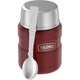 variant:46533270896832 16 oz. Stainless Steel Food Jar w Folding Spoon Matte Red