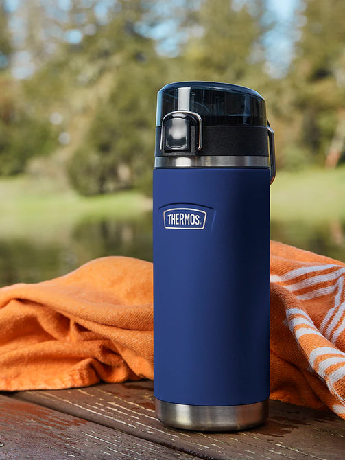 variant:46488643010752Thermos 18 oz Stainless Steel Kids Water Bottle w/ Spout Lid Navy