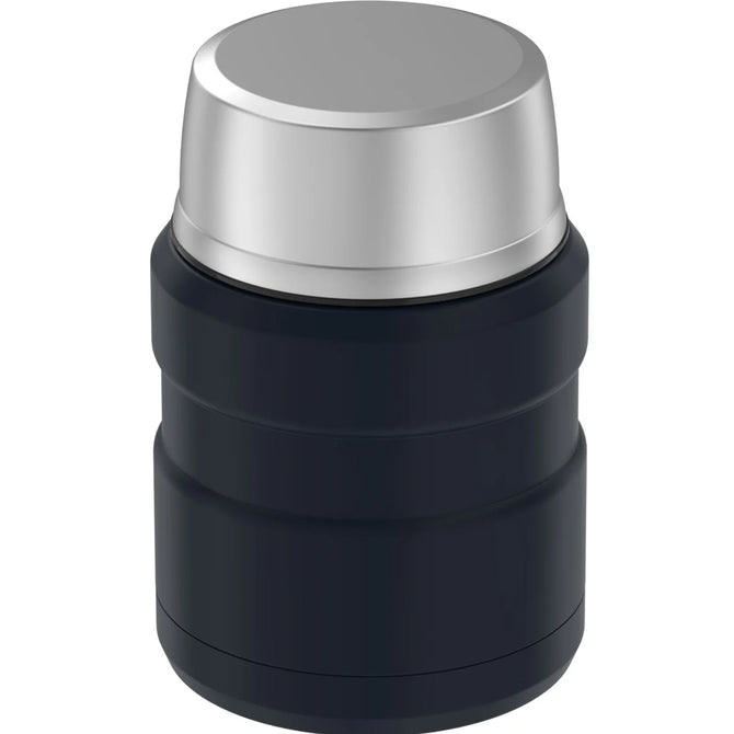 variant:46533270864064 16 oz. Stainless Steel Food Jar w Folding Spoon Matte Midnight Blue