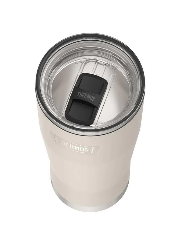 variant:46488538611904 Thermos 24oz Icon Stainless Steel Cold Cup w/ Slide Lock Sandstone