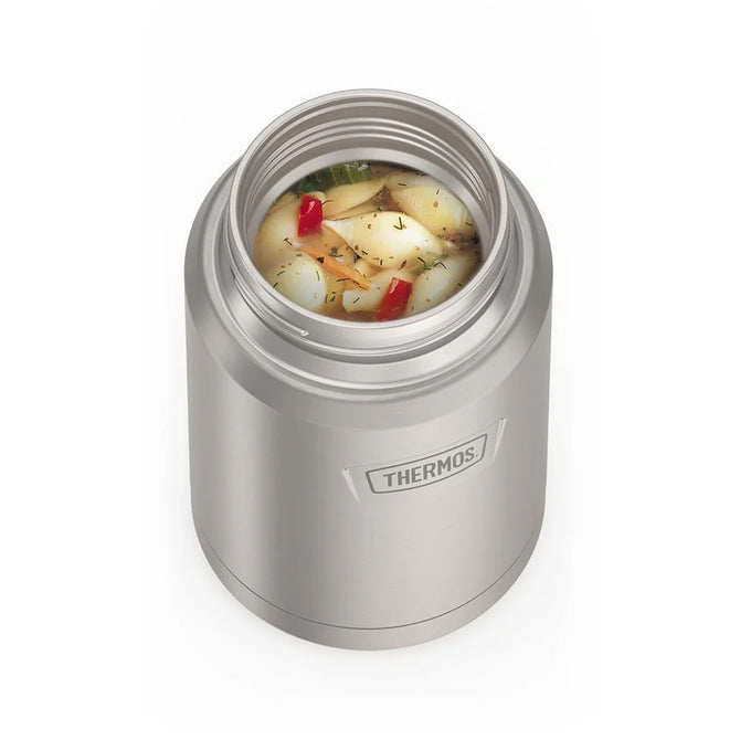 variant:43736977178816 24 oz Stainless Steel Food Jar w/ Spoon Matte Stainless Steel