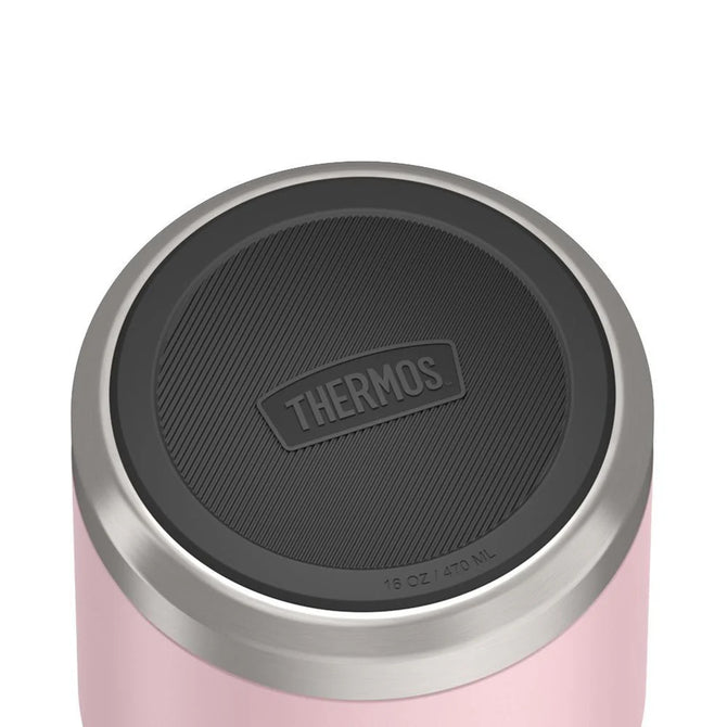 variant:46529225883840 16 oz Stainless Steel Food Jar w/ Spoon Sunset Pink