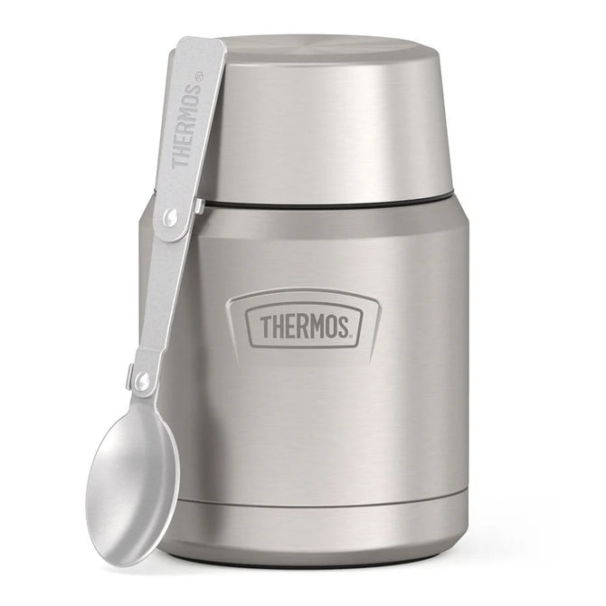 variant:43736965710016 16 oz Stainless Steel Food Jar w/ Spoon Matte Stainless Steel