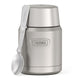 variant:43736965710016 16 oz Stainless Steel Food Jar w/ Spoon Matte Stainless Steel