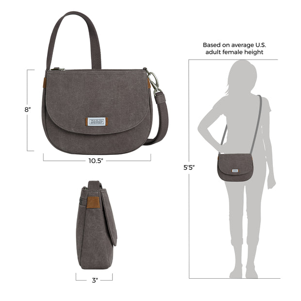 variant:46276754800832 Travelon Heritage Anti-Theft Saddle Crossbody Pewter