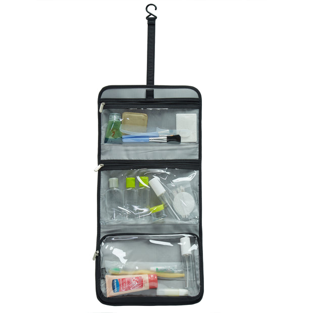variant:42999523377344 Travelon Trifold Hanging Toiletry Bags Black