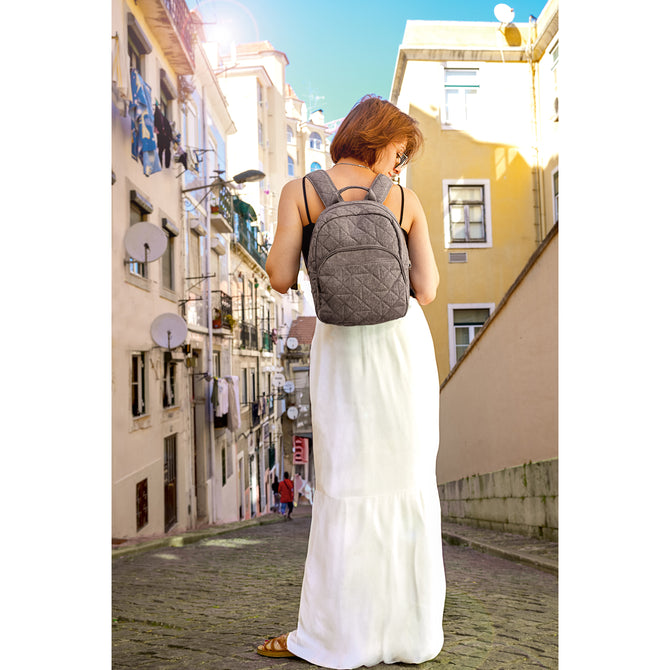 variant:42999523639488 Travelon Anti-Theft Boho 2.0 Backpack Gray Heather