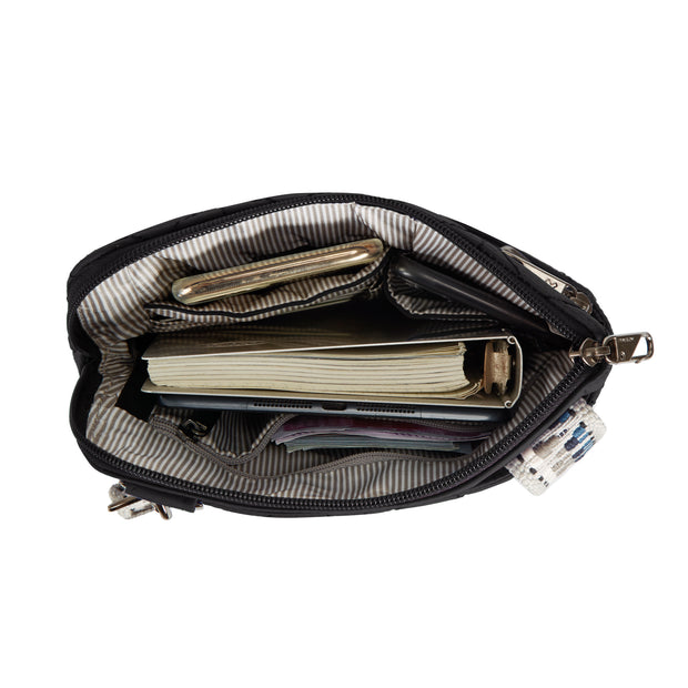 variant:42999670833344 Travelon Anti-Theft Boho Slim Crossbody Bag Black