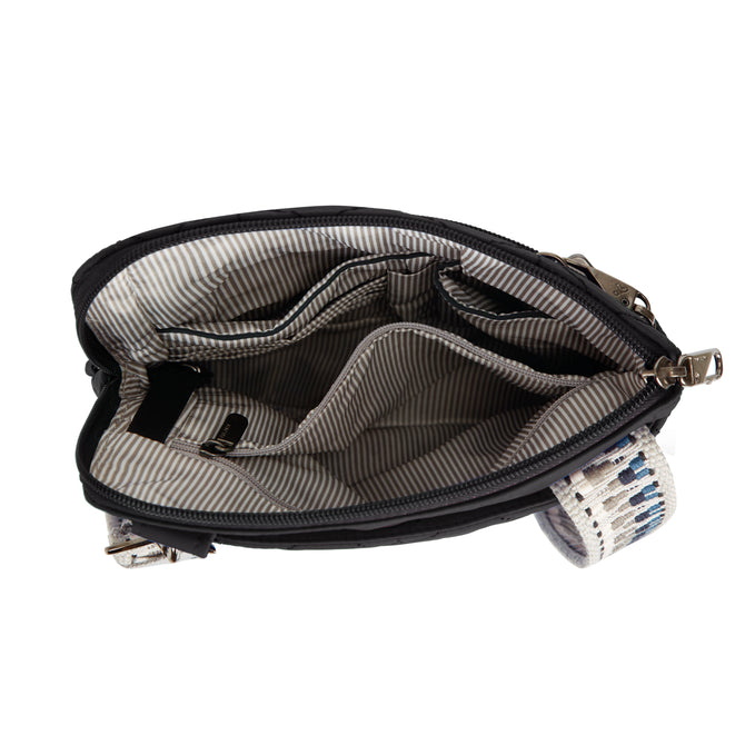 variant:42999670833344 Travelon Anti-Theft Boho Slim Crossbody Bag Black
