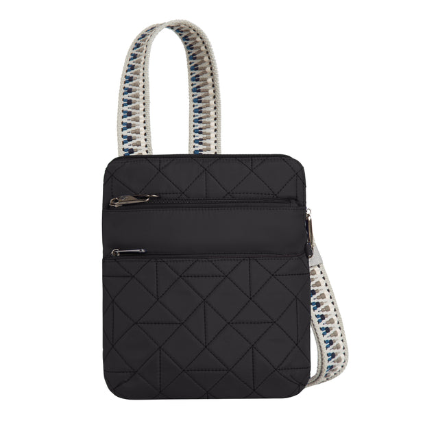 variant:42999670833344 Travelon Anti-Theft Boho Slim Crossbody Bag Black