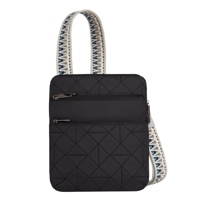 variant:42999670833344 Travelon Anti-Theft Boho Slim Crossbody Bag Black