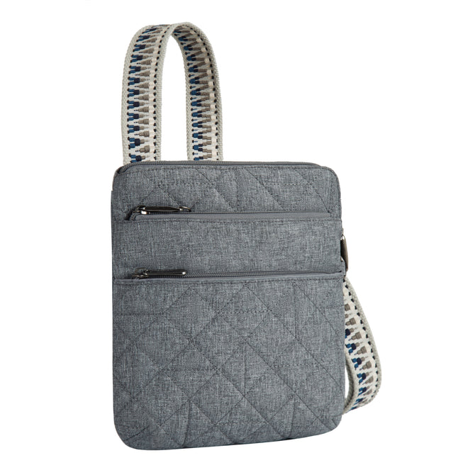 variant:42999670866112 Travelon Anti-Theft Boho Slim Crossbody Bag Gray Heather