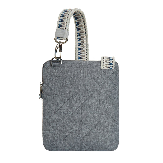 variant:42999670866112 Travelon Anti-Theft Boho Slim Crossbody Bag Gray Heather