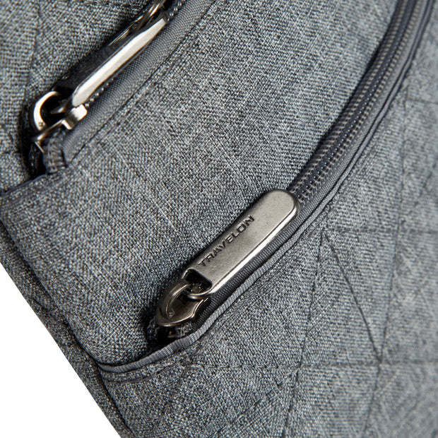 variant:42999670866112 Travelon Anti-Theft Boho Slim Crossbody Bag Gray Heather