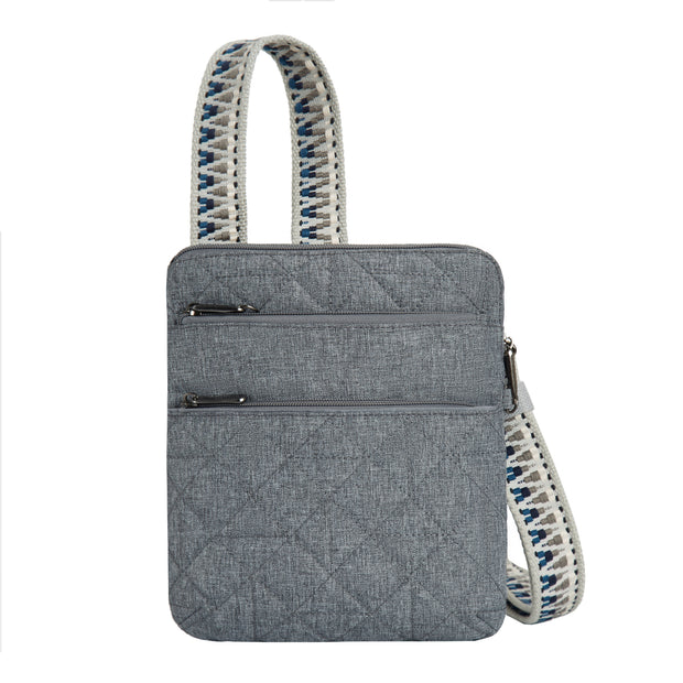 variant:42999670866112 Travelon Anti-Theft Boho Slim Crossbody Bag Gray Heather