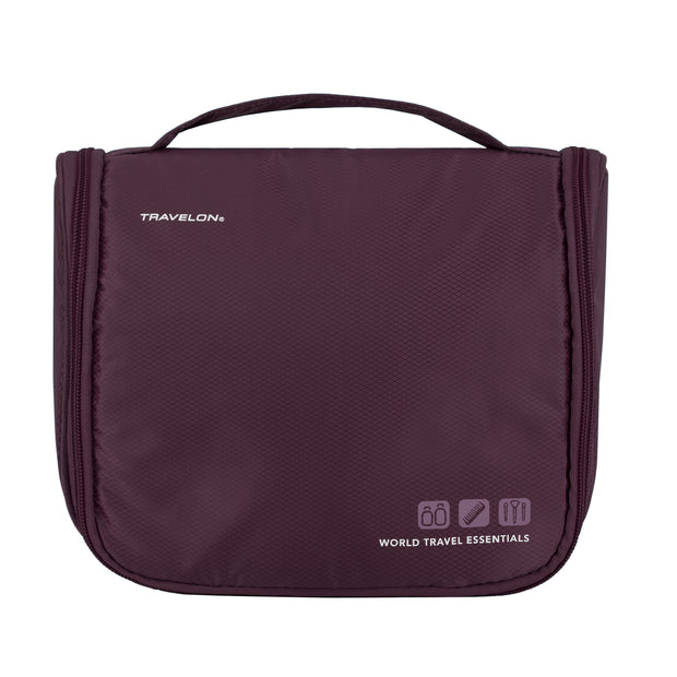 variant:46343490928832 travelon World Travel Essentials Hanging Toiletry Kit Blackberry