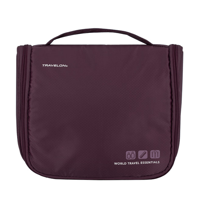 variant:46343490928832 travelon World Travel Essentials Hanging Toiletry Kit Blackberry