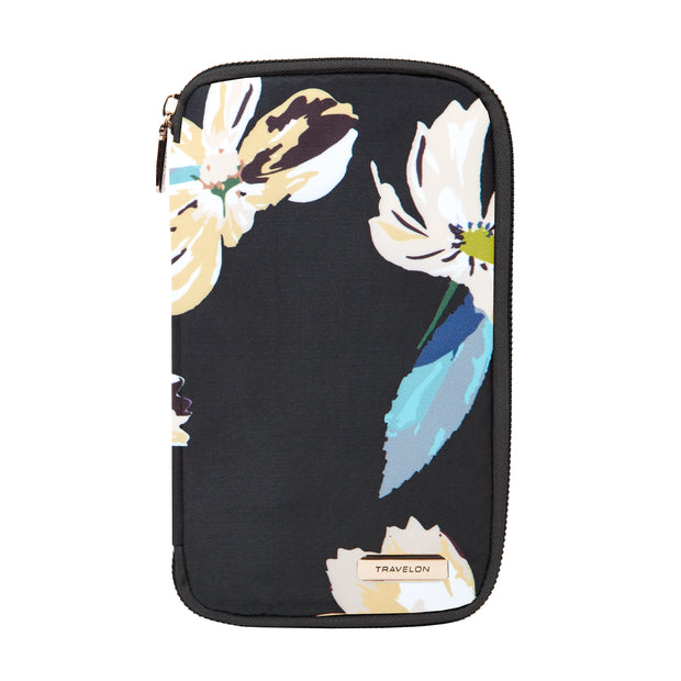 variant:46348636225728 travelon RFID Blocking Family Passport Zip Wallet Midnight Floral