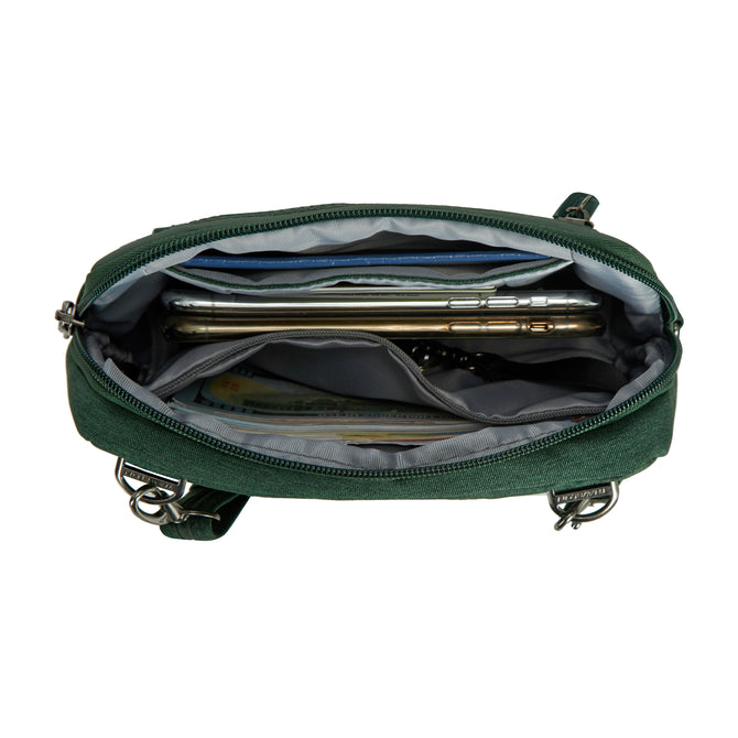 variant:46316577226944 Travelon Anti-Theft Metro Convertible Small Crossbody Forest Heather