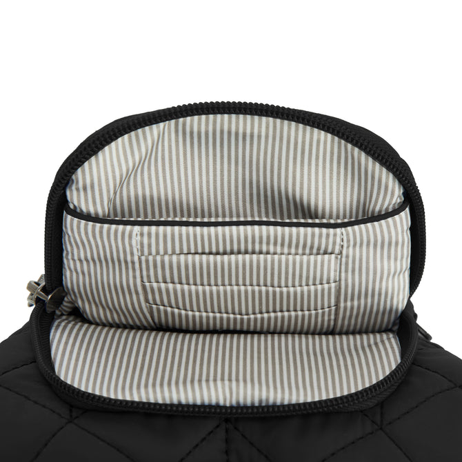 variant:42874894450880 Travelon Boho Anti-Theft Insulated Water Bottle Tote Black