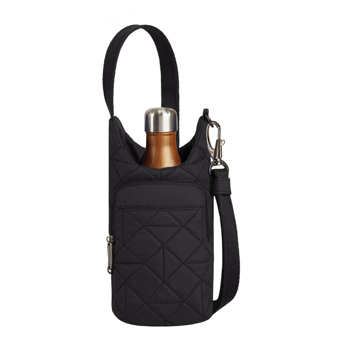 variant:42874894450880 Travelon Boho Anti-Theft Insulated Water Bottle Tote Black