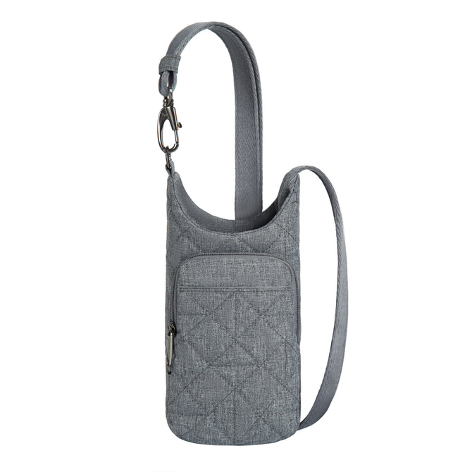 variant:42874894483648 Travelon Boho Anti-Theft Insulated Water Bottle Tote Gray Heather