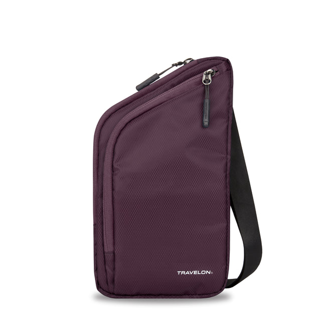 variant:46346340794560 travelon World Travel Essentials Slim Crossbody Bag blackberry