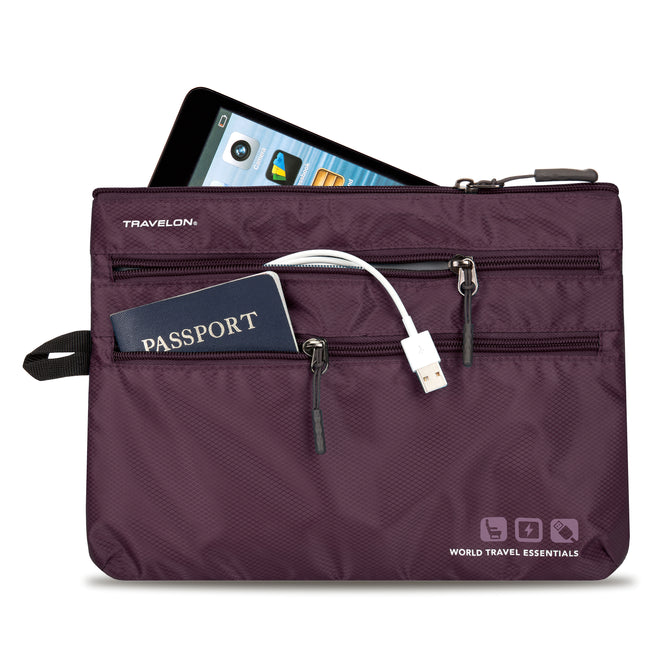 variant:46346403610816 travelon World Travel Essentials Seat Pack Organizer Blackberry