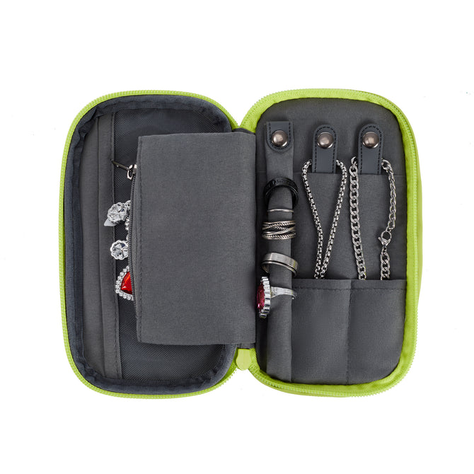 variant:46348681904320 Travelon 2-in-1 Jewelry & Tech Organizer Lime