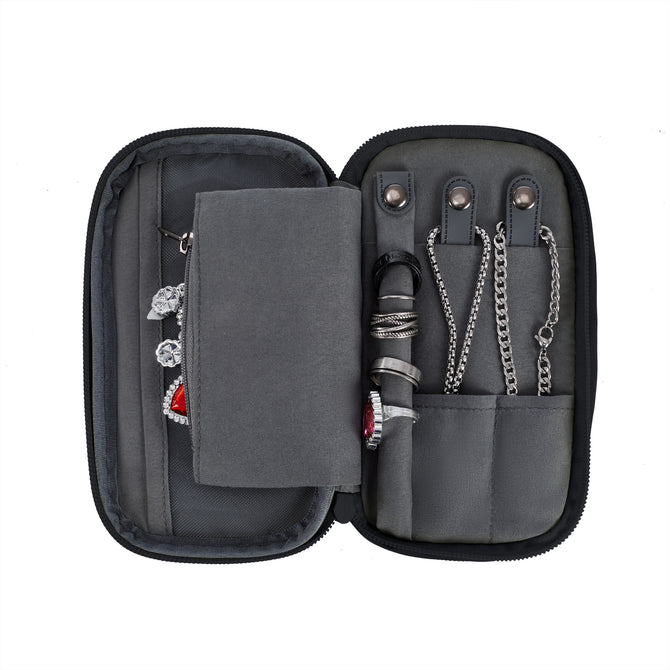variant:46348684034240 Travelon 2-in-1 Jewelry & Tech Organizer Black