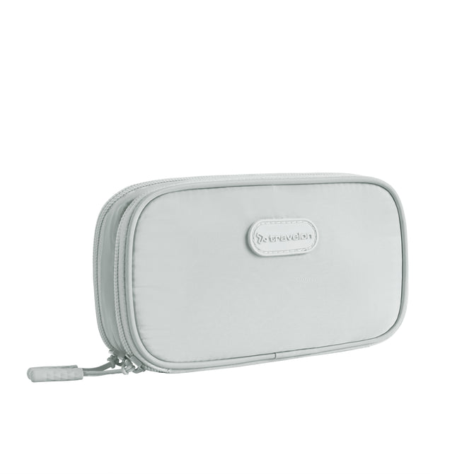 variant:46348684099776 Travelon 2-in-1 Jewelry & Tech Organizer Platinum