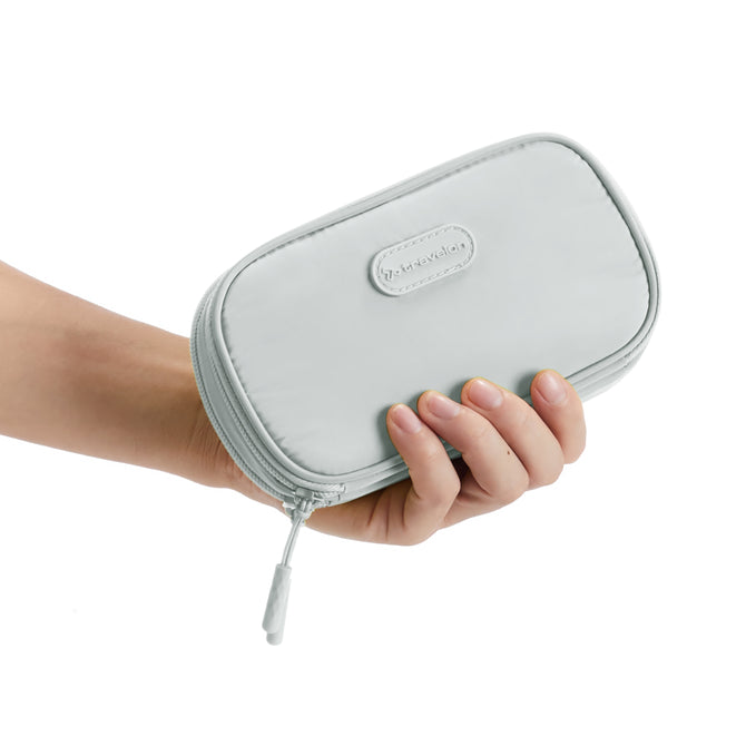 variant:46348684099776 Travelon 2-in-1 Jewelry & Tech Organizer Platinum