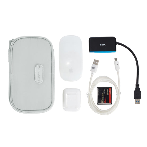 variant:46348684099776 Travelon 2-in-1 Jewelry & Tech Organizer Platinum