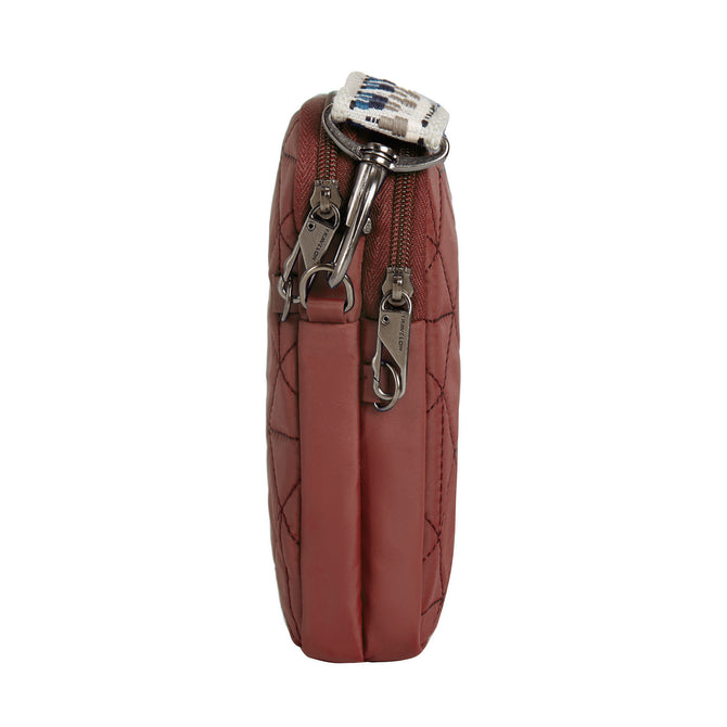 variant:46319321219264 Travelon Boho Anti-Theft 2 Compartment Phone Crossbody Paprika