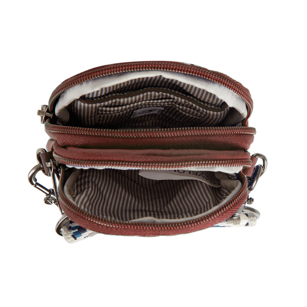 variant:46319321219264 Travelon Boho Anti-Theft 2 Compartment Phone Crossbody Paprika