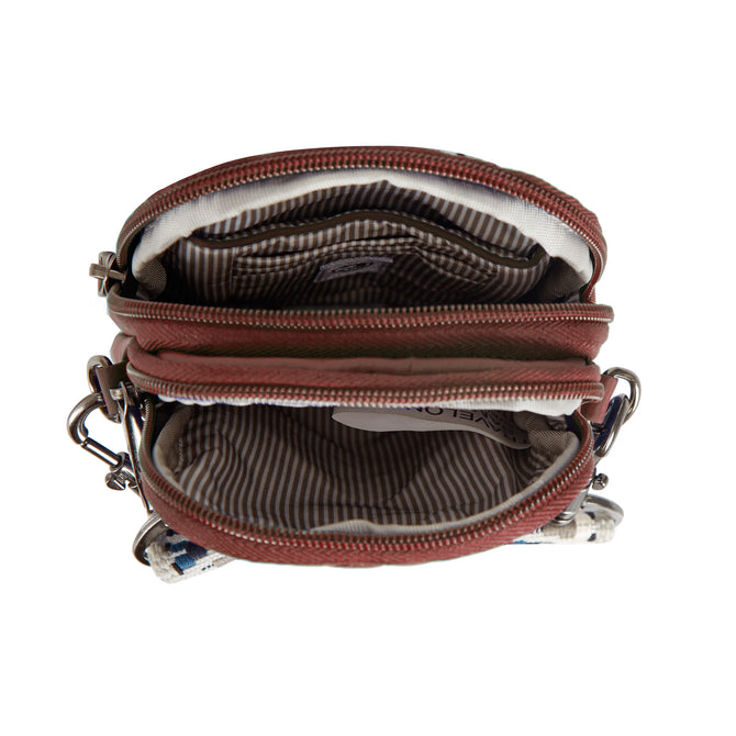 variant:46319321219264 Travelon Boho Anti-Theft 2 Compartment Phone Crossbody Paprika