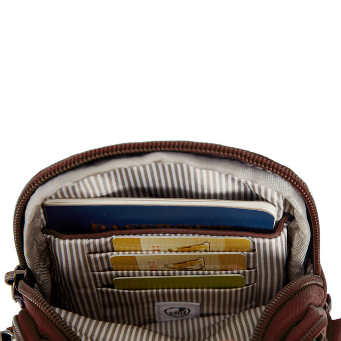 variant:46319321219264 Travelon Boho Anti-Theft 2 Compartment Phone Crossbody Paprika