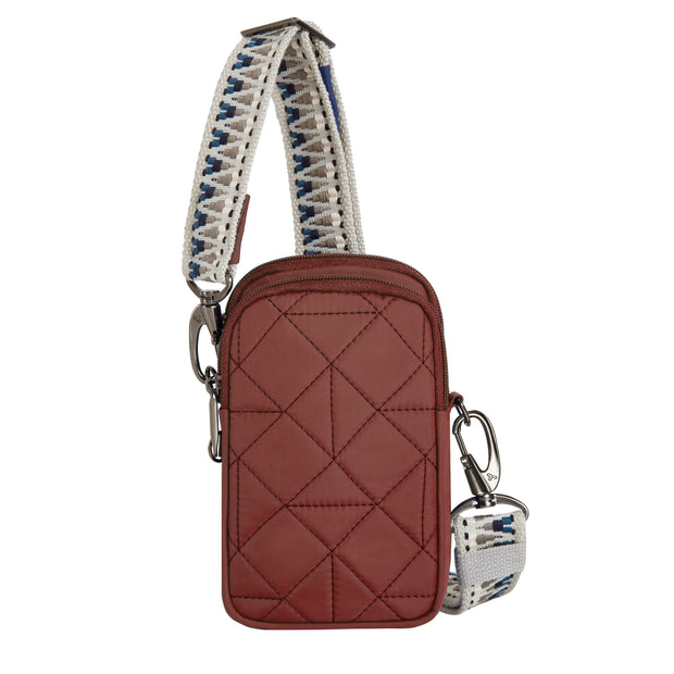 variant:46319321219264 Travelon Boho Anti-Theft 2 Compartment Phone Crossbody Paprika