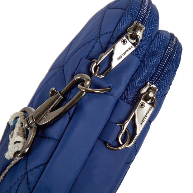 variant:46319321252032 Travelon Boho Anti-Theft 2 Compartment Phone Crossbody Lush Blue