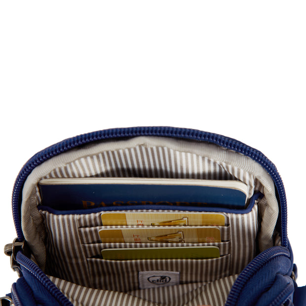 variant:46319321252032 Travelon Boho Anti-Theft 2 Compartment Phone Crossbody Lush Blue