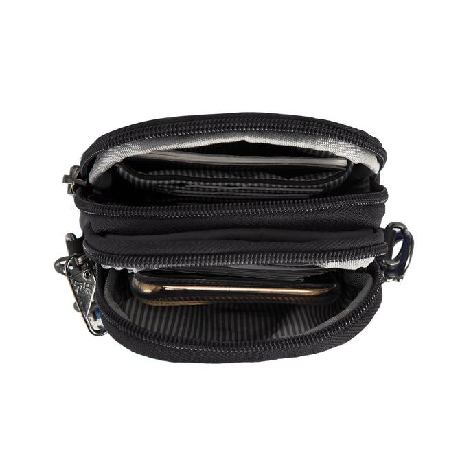variant:46319321284800 Travelon Boho Anti-Theft 2 Compartment Phone Crossbody Black