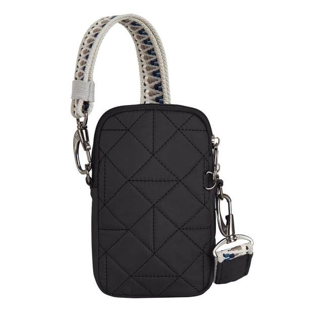 variant:46319321284800 Travelon Boho Anti-Theft 2 Compartment Phone Crossbody Black