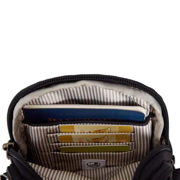 variant:46319321284800 Travelon Boho Anti-Theft 2 Compartment Phone Crossbody Black