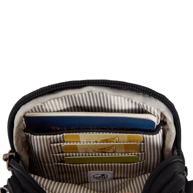 variant:46319321284800 Travelon Boho Anti-Theft 2 Compartment Phone Crossbody Black