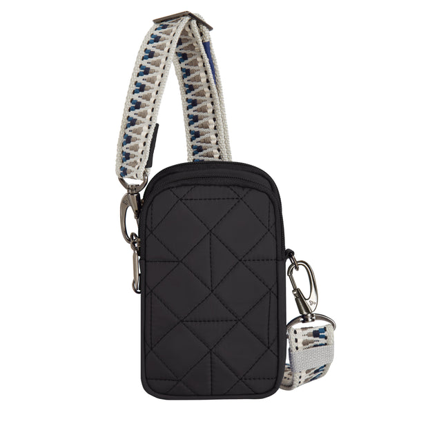 variant:46319321284800 Travelon Boho Anti-Theft 2 Compartment Phone Crossbody Black