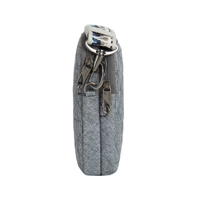 variant:46319321317568 Travelon Boho Anti-Theft 2 Compartment Phone Crossbody Gray Heather